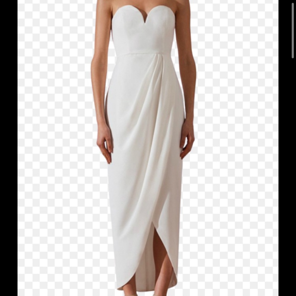 Shona Joy White Strapless Bustier Dress NWT